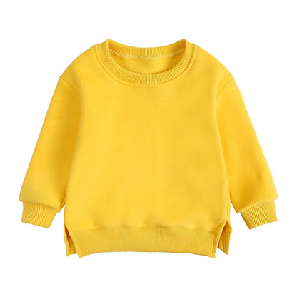 Kids Hooded Sweatshirt Cotton Solid Top for Girls