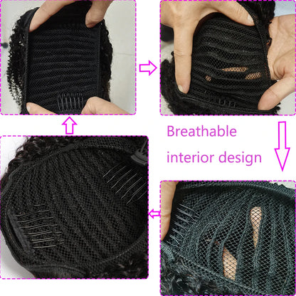 Mongolian Afro Kinky Curly Clip-In Ponytail Extension