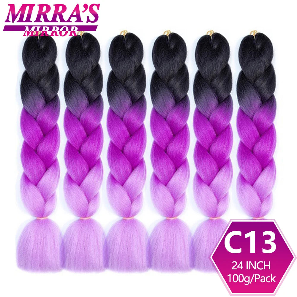 24 Inch Jumbo Braiding Hair Extensions Synthetic Ombre
