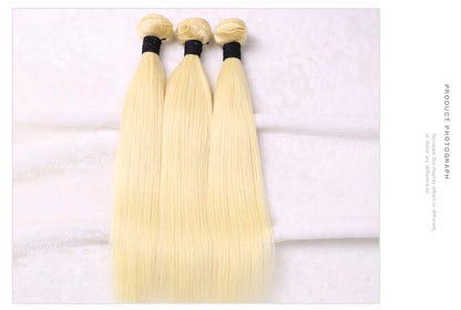 613 Blonde Brazilian Hair Bundles Straight Weave 24-40 Inch