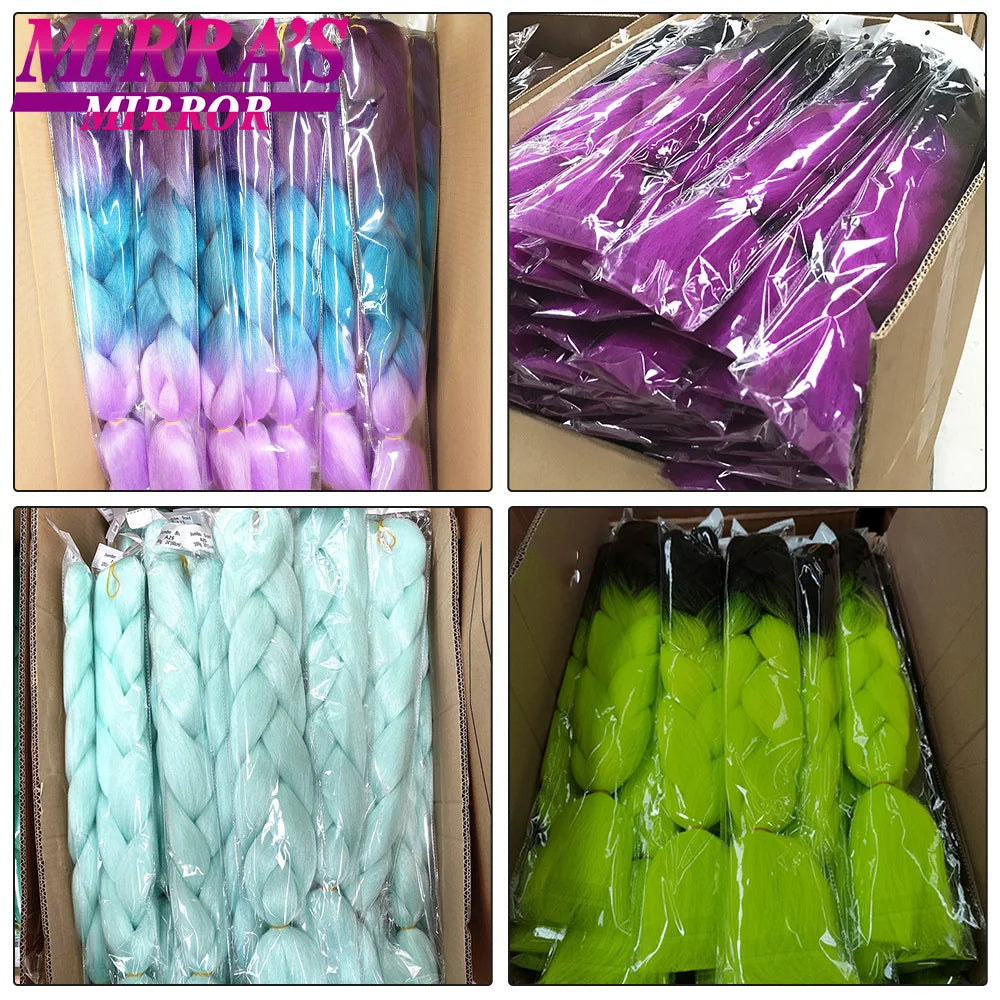 24 Inch Jumbo Braiding Hair Extensions Synthetic Ombre