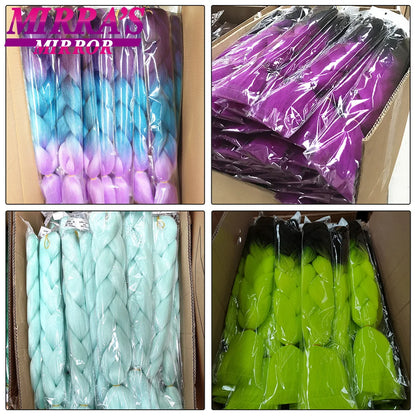 24 Inch Jumbo Braiding Hair Extensions Synthetic Ombre