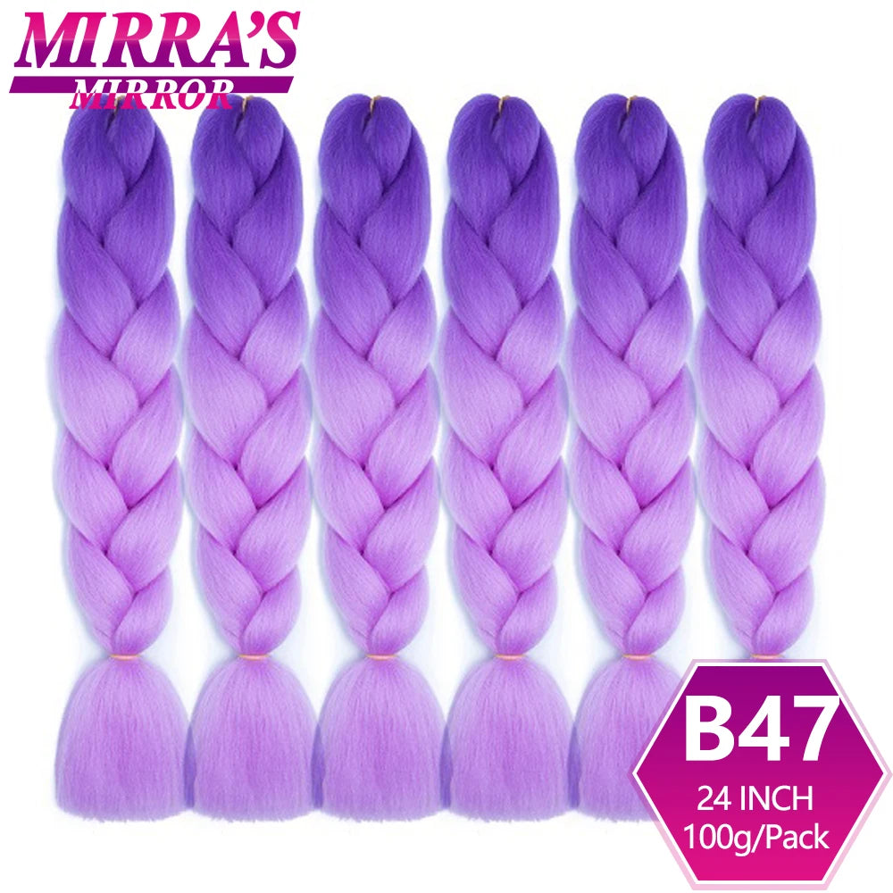 24 Inch Jumbo Braiding Hair Extensions Synthetic Ombre