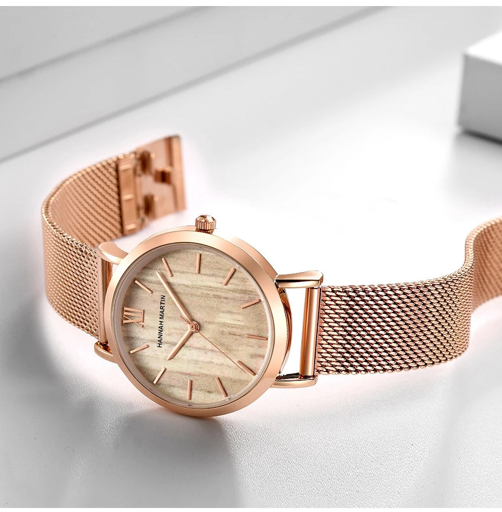 Hannah Martin Women 36mm Rose Gold Quartz Watch