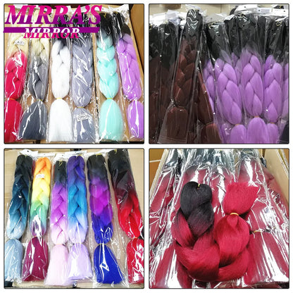 24 Inch Jumbo Braiding Hair Extensions Synthetic Ombre