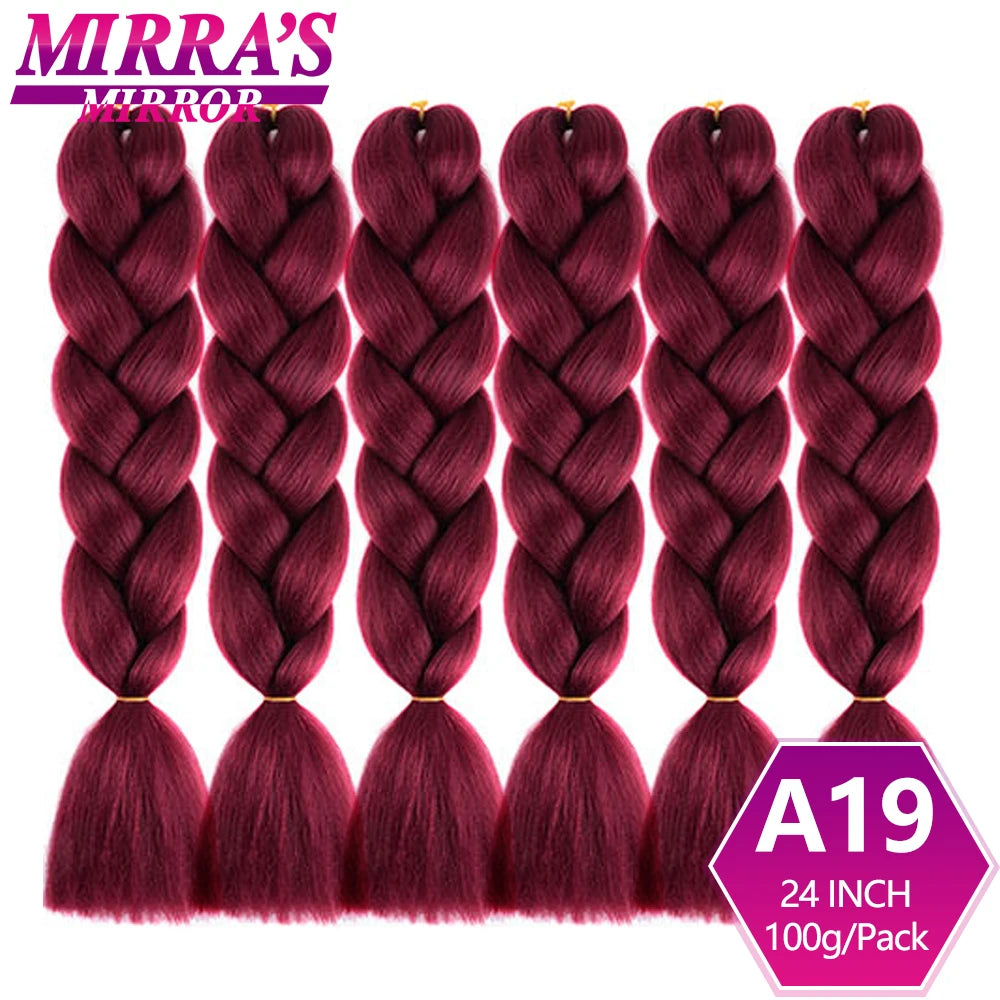 24 Inch Jumbo Braiding Hair Extensions Synthetic Ombre