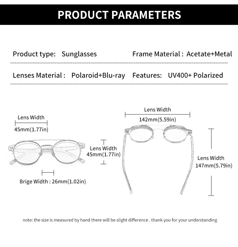 GCV Double Layer Polarized Acetate Sunglasses