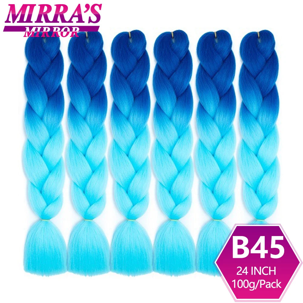 24 Inch Jumbo Braiding Hair Extensions Synthetic Ombre