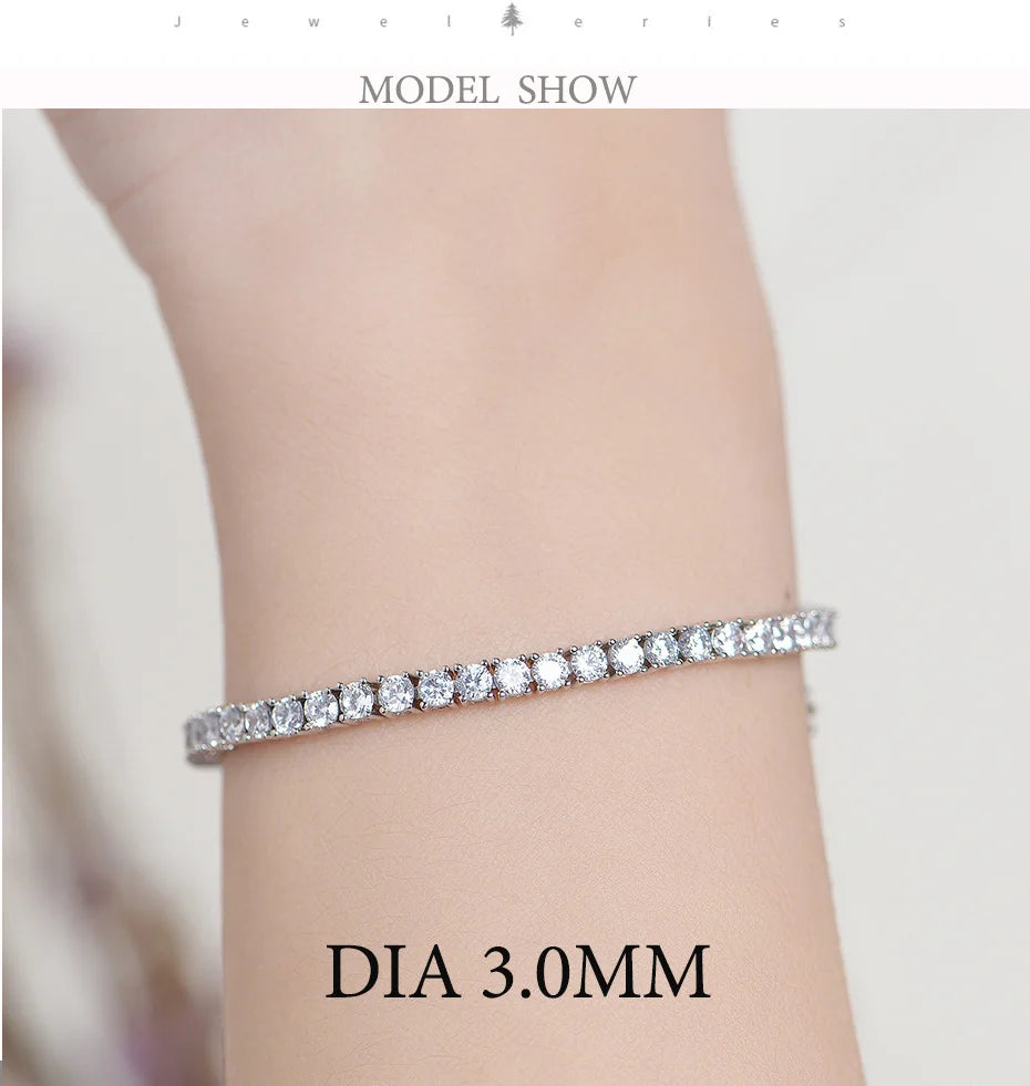 Moissanite Tennis Bracelet for Women in 14K Gold