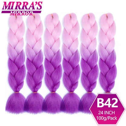 24 Inch Jumbo Braiding Hair Extensions Synthetic Ombre