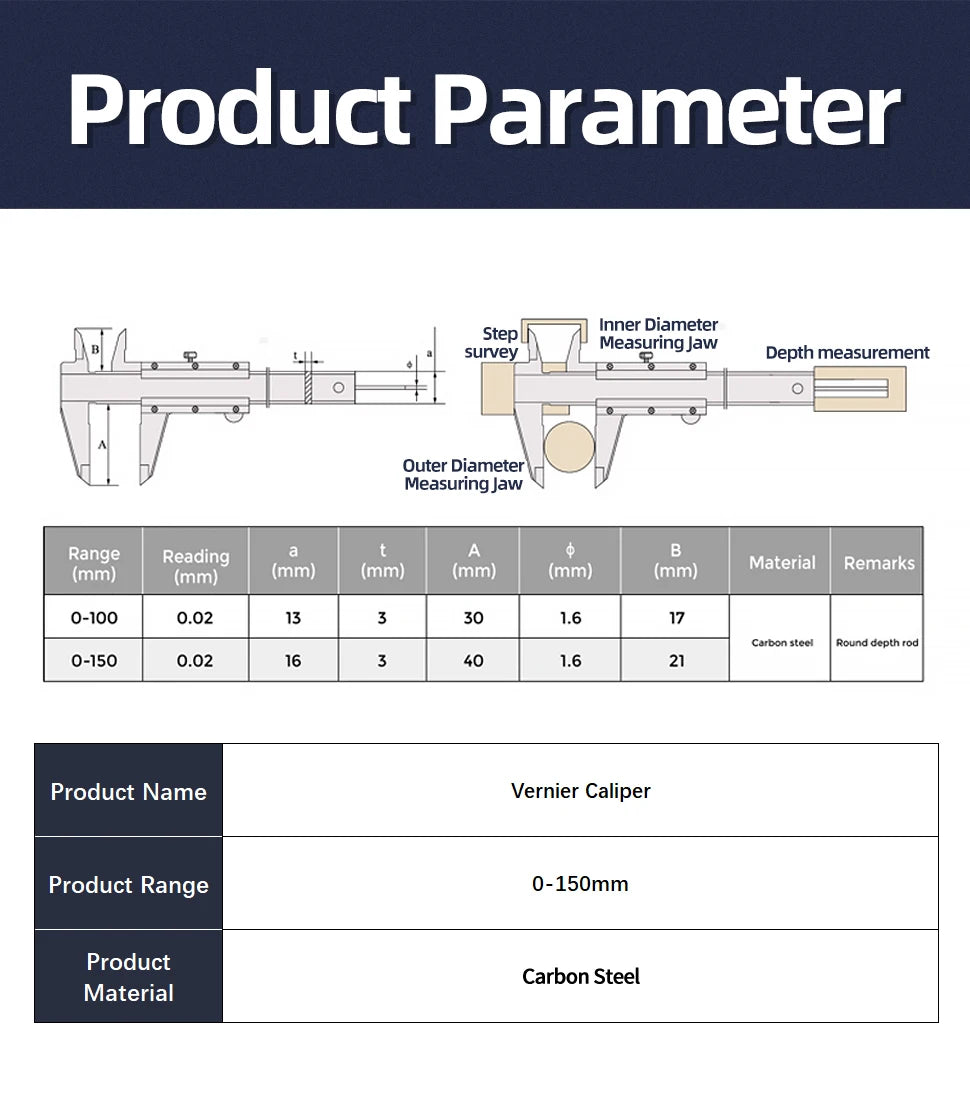 Digital Caliper Stainless Steel Thickness Gauge