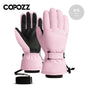 Copozz Waterproof Ultralight Winter Ski Gloves Black White