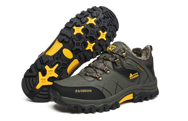 Men's Waterproof Leather Snow Boots Size 39-47