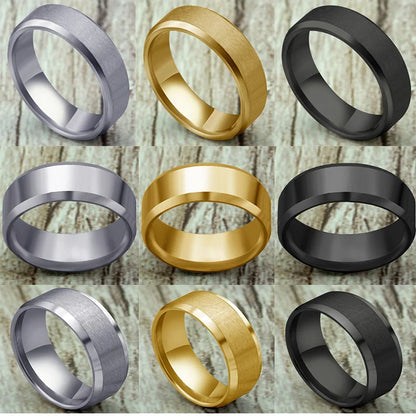 Black Classic Titanium Steel Ring for Men