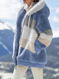 Warm Plush Hooded Coat with Zipper Pockets for Women