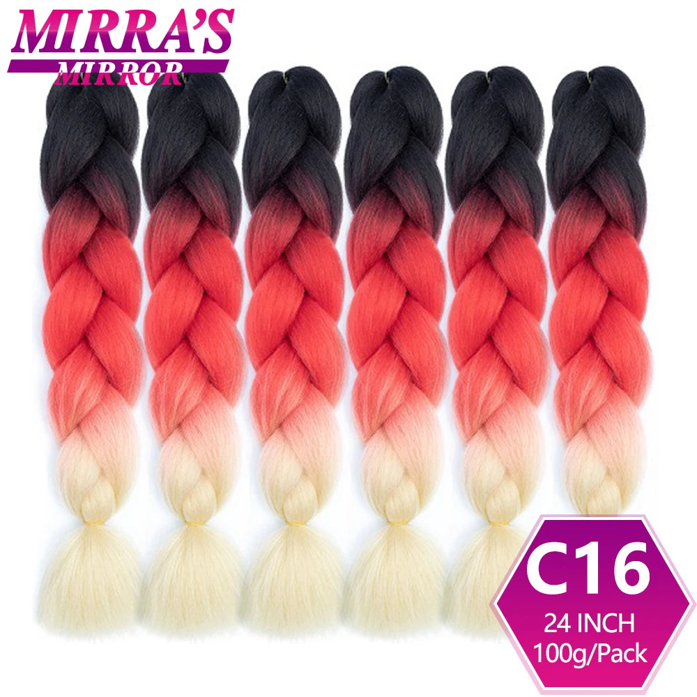 24 Inch Jumbo Braiding Hair Extensions Synthetic Ombre