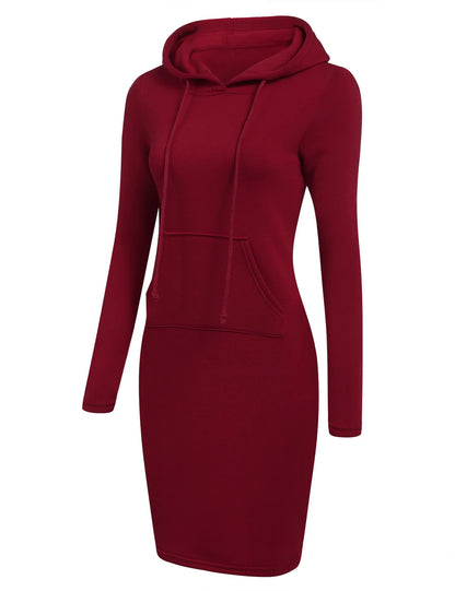 Hooded Sweatshirt Dress for Women in Polyester