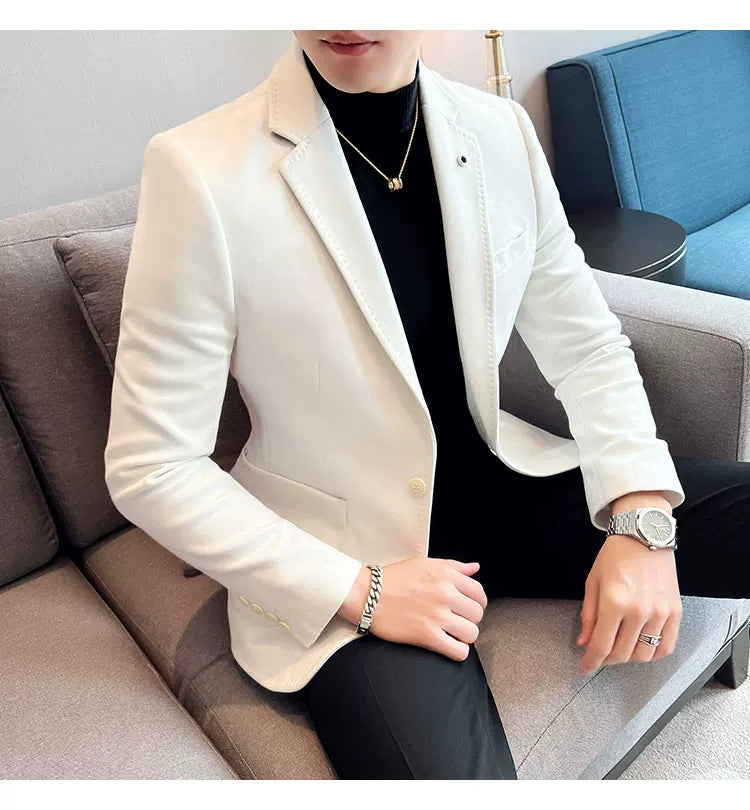Men's Slim Fit Velvet Blazer Coat for Business and Weddings