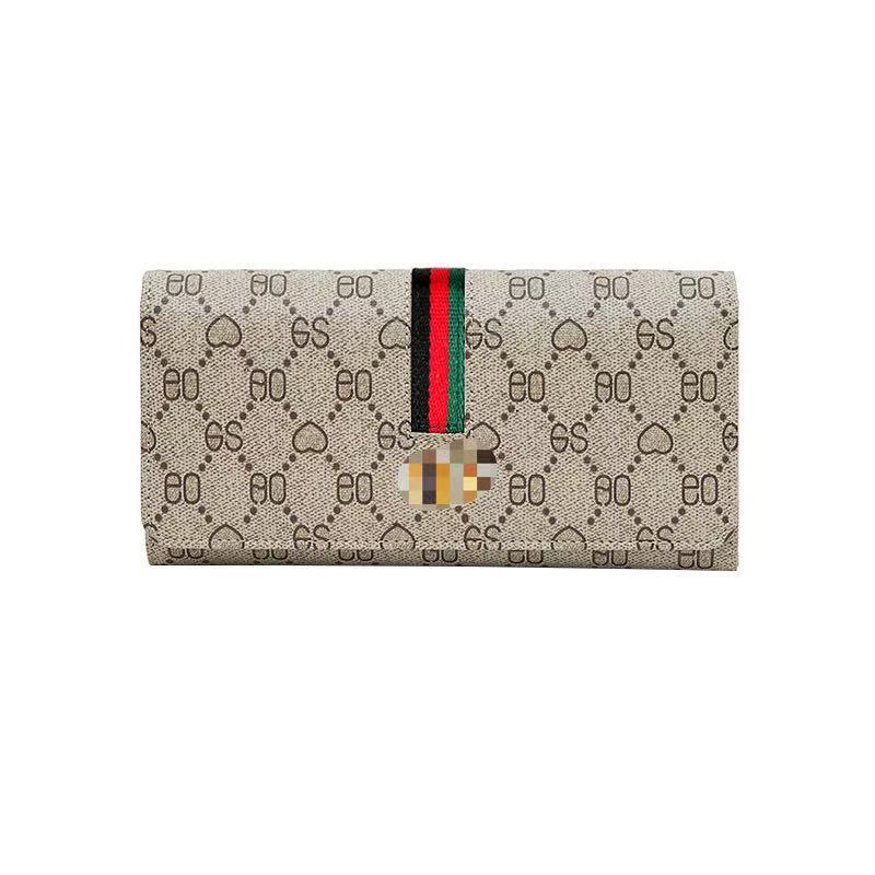 Gray PVC Long Wallet for Women Multi-Functional Card Holder