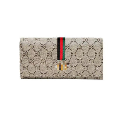 Gray PVC Long Wallet for Women Multi-Functional Card Holder
