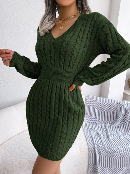 European and American Twist Waist Dress in Various Colors