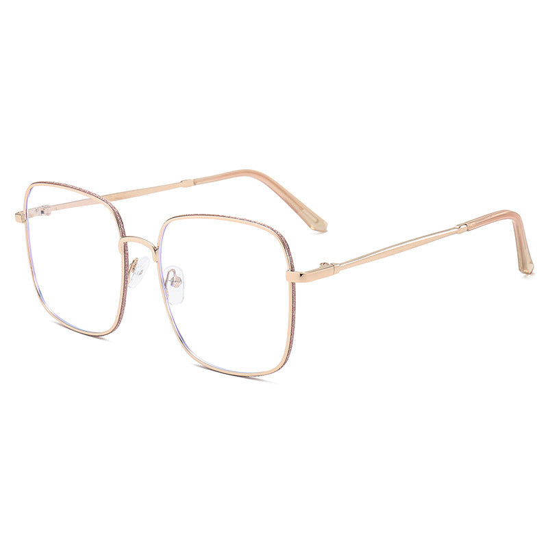 Anti-Blue Light Myopia Glasses Metal Frame Big Face