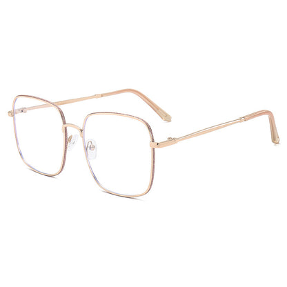 Anti-Blue Light Myopia Glasses Metal Frame Big Face