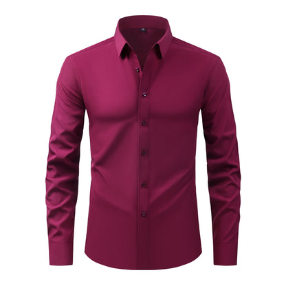 Lightweight Stretchy Plus-Size Men's Long-Sleeve Shirt