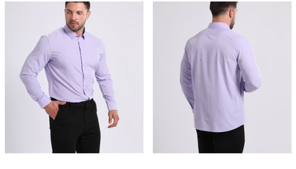 Lightweight Stretchy Plus-Size Men's Long-Sleeve Shirt