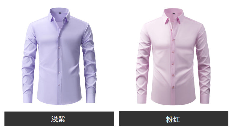 Lightweight Stretchy Plus-Size Men's Long-Sleeve Shirt