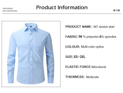 Lightweight Stretchy Plus-Size Men's Long-Sleeve Shirt