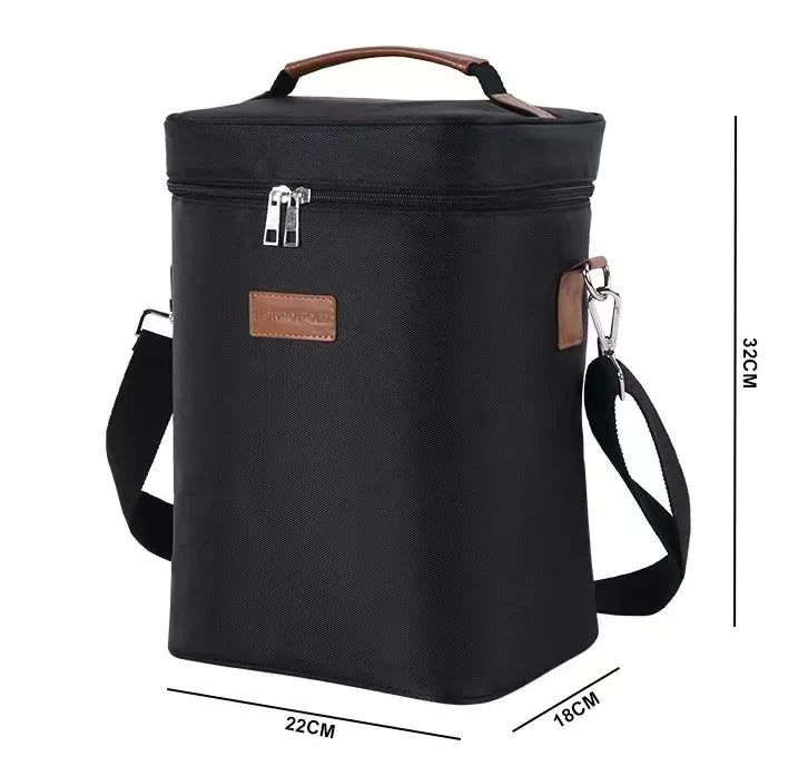 Red Wine Thermos Bag for 4 Bottles Outdoor Picnic