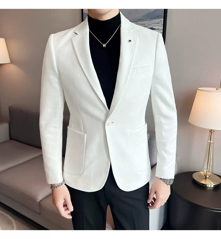 Men's Slim Fit Velvet Blazer Coat for Business and Weddings