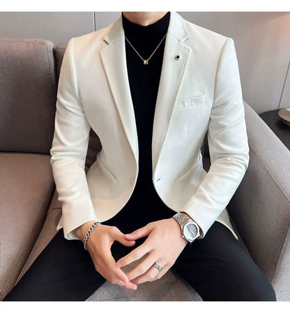 Men's Slim Fit Velvet Blazer Coat for Business and Weddings