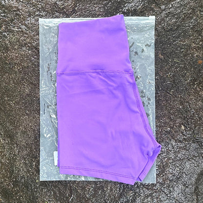 High-Waist Nylon Yoga Shorts in Peach