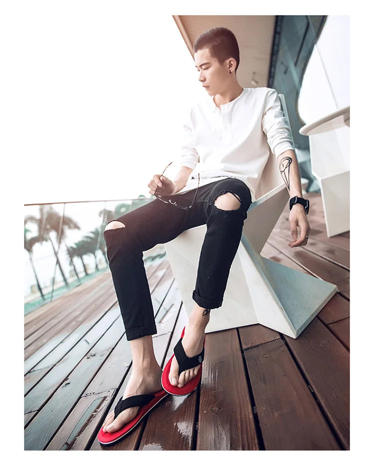 Men's Flip Flops Sandals in Beckham Black EVA