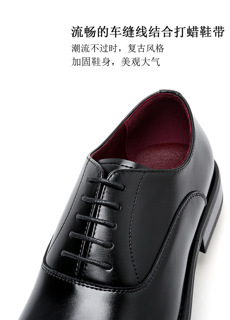 Men's Oxford Leather Dress Shoes with Height Increase