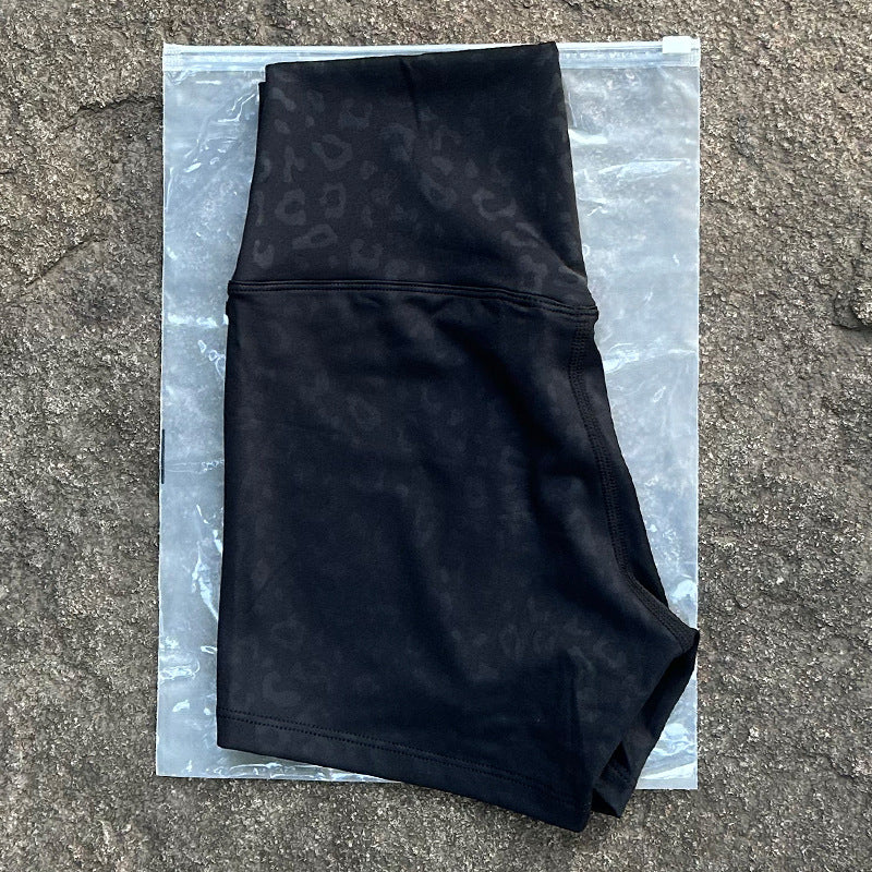High-Waist Nylon Yoga Shorts in Peach