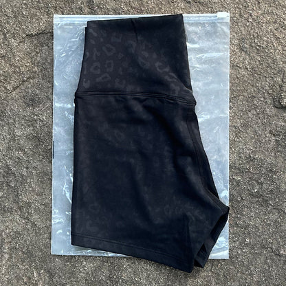High-Waist Nylon Yoga Shorts in Peach