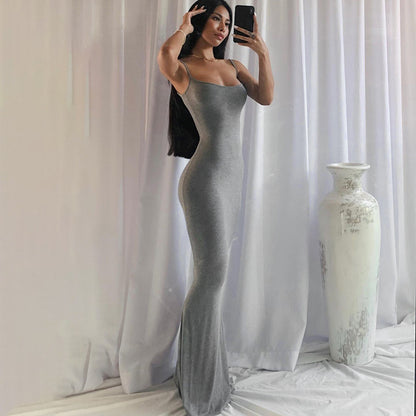Slim Fit Milk Silk Fishtail Dress for Women