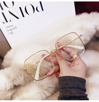 Anti-Blue Light Myopia Glasses Metal Frame Big Face