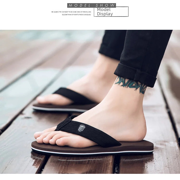 Men's Flip Flops Sandals in Beckham Black EVA