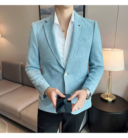 Men's Slim Fit Velvet Blazer Coat for Business and Weddings