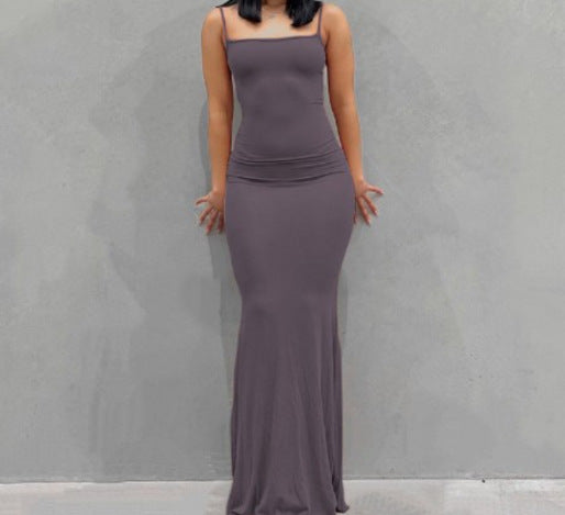 Slim Fit Milk Silk Fishtail Dress for Women