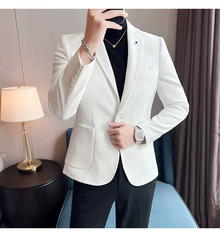 Men's Slim Fit Velvet Blazer Coat for Business and Weddings