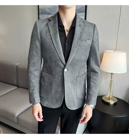 Men's Slim Fit Velvet Blazer Coat for Business and Weddings