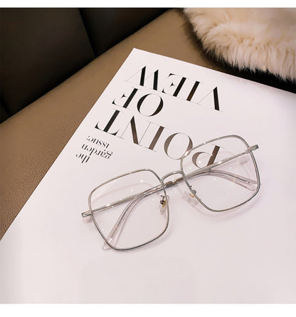 Anti-Blue Light Myopia Glasses Metal Frame Big Face