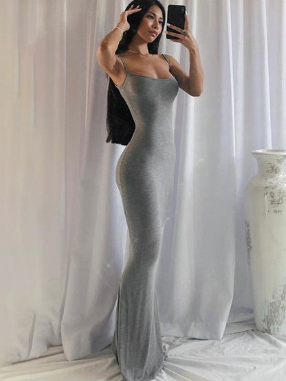 Slim Fit Milk Silk Fishtail Dress for Women
