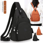 Women's Black Polyester Chest Bag with Anti-Splash Feature