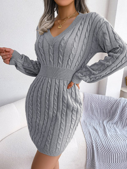 European and American Twist Waist Dress in Various Colors